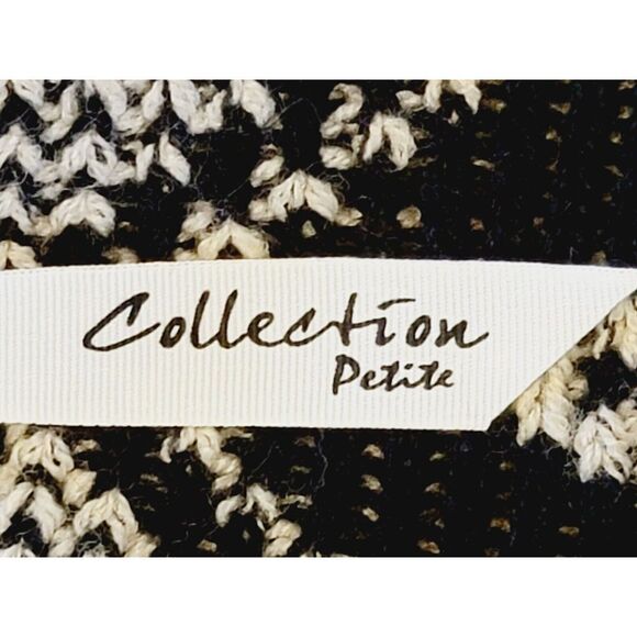 New York Collection PL Fringe Poncho Sweater Southwestern Tan Black Petite Large - Picture 9 of 9